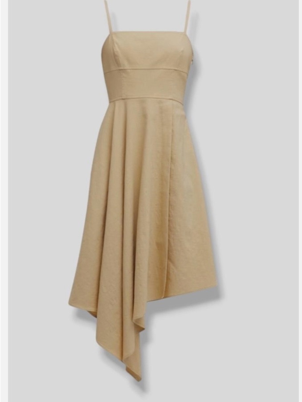 ALC Women's Beige Asymmetrical Verona A line  Spaghetti Strap Dress